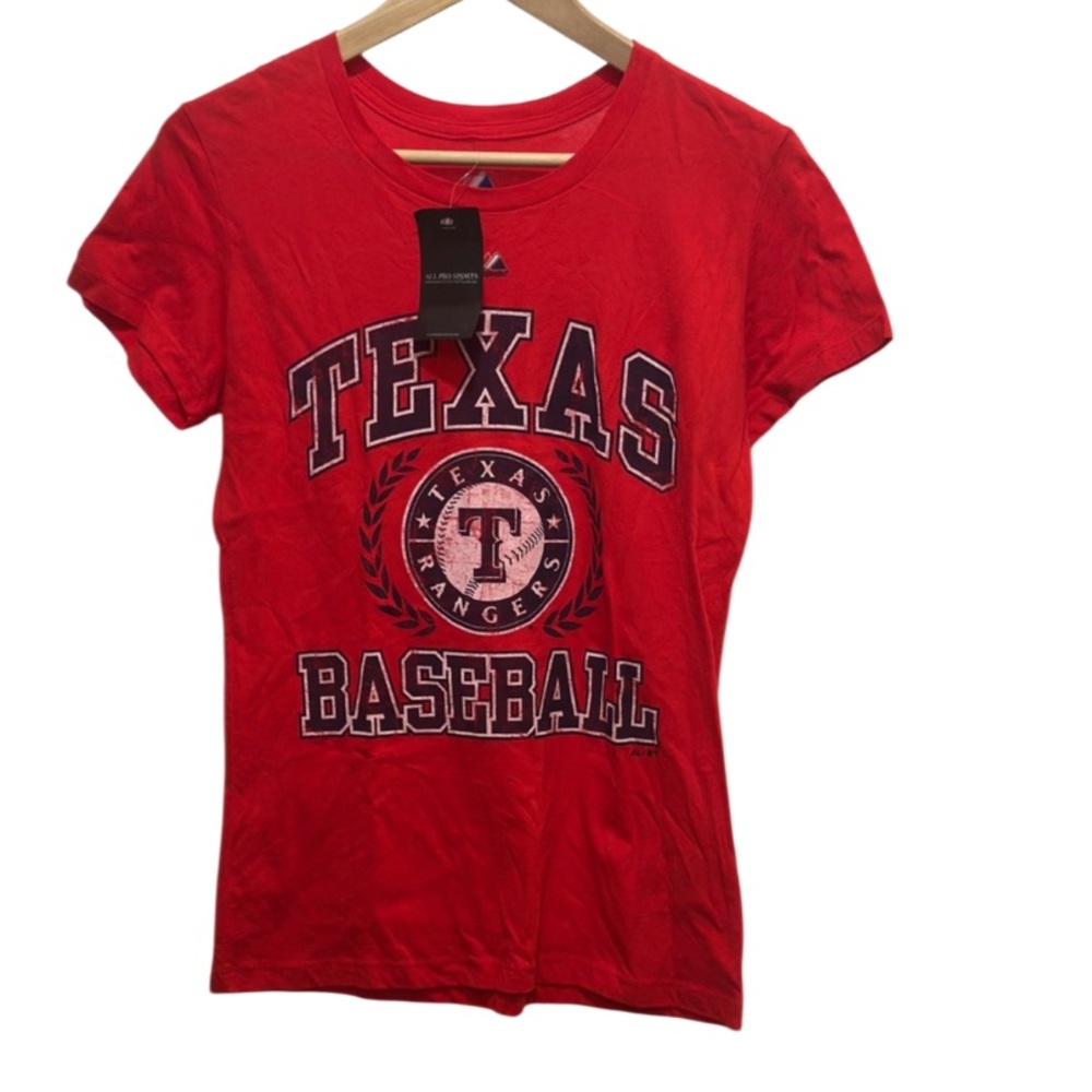 Texas Baseball Cotton Short Sleeve Crewneck Tee Shirt Medium NEW